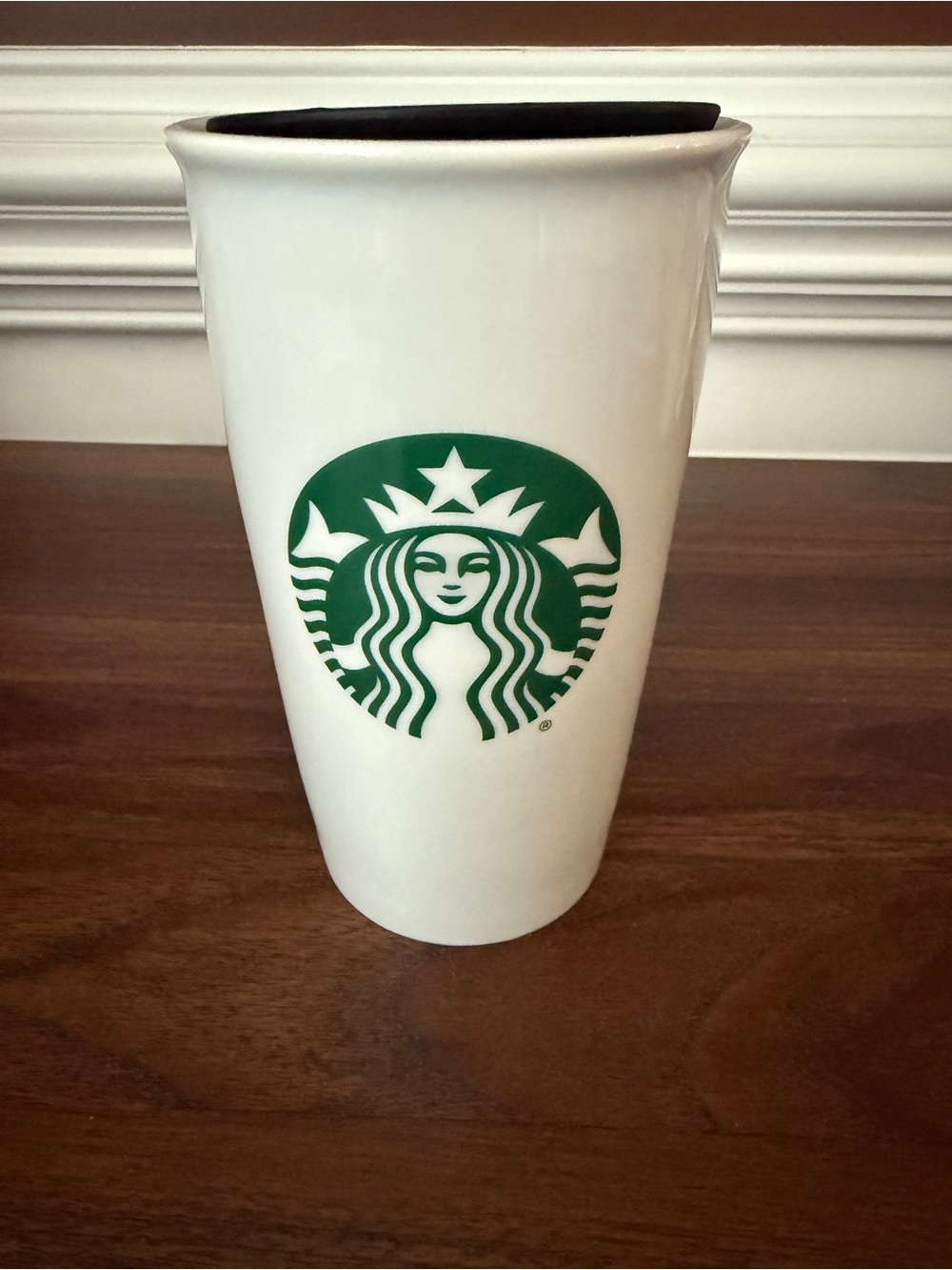 Starbucks White Ceramic Tumbler with Green Siren Logo